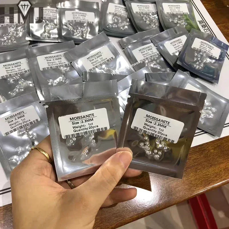 HMJ круглый муассанит небольшого размера 0 8-2 9 мм свободные драгоценные камни 1