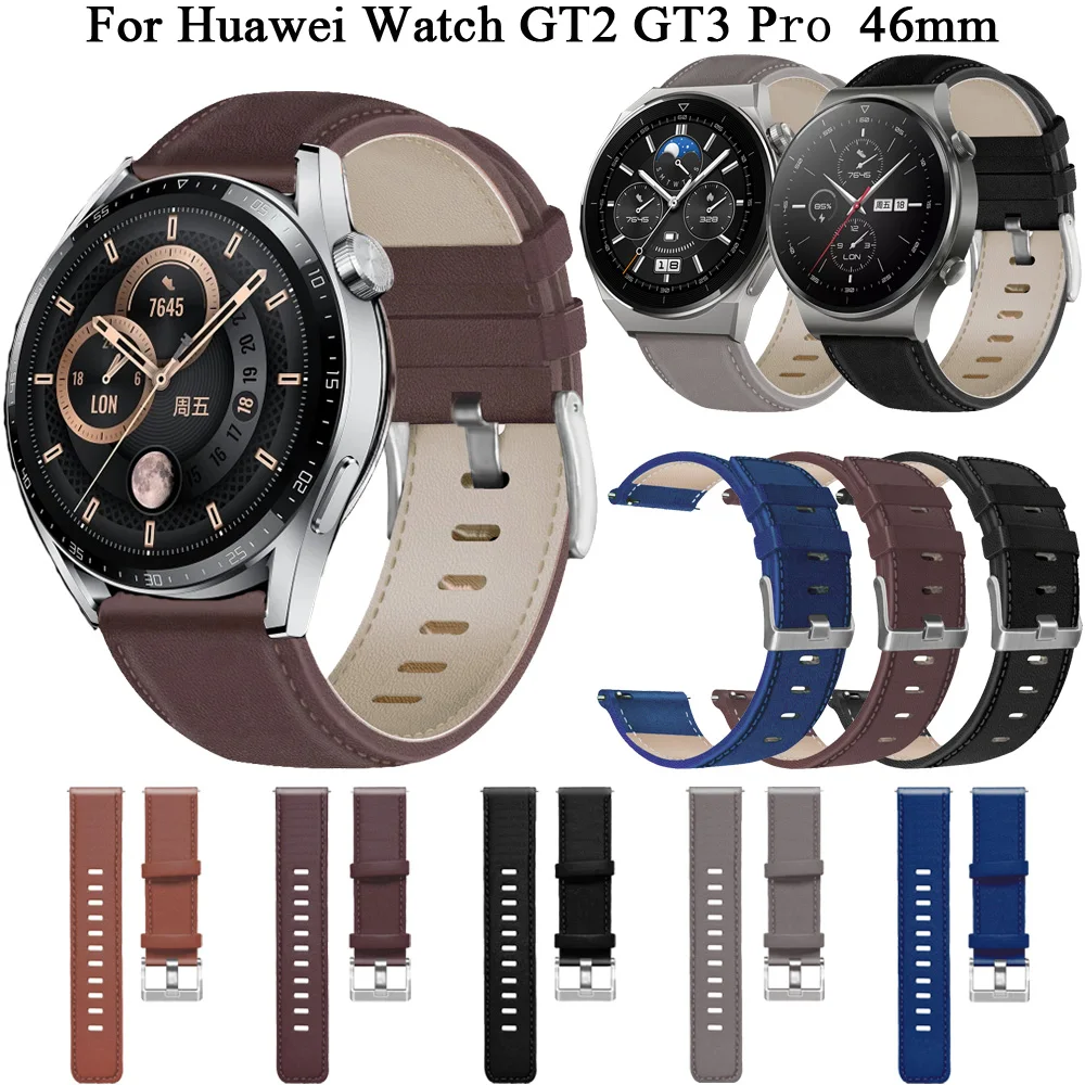 

22mm Correa Leather Band Strap For Huawei Watch GT3 GT2 GT 3 2 Pro Runner 46mm Smartwatch Easyfit Watchband Replacement Bracelet