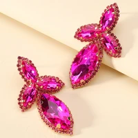 fashion geometric y2k party jewelry colorful crystal glass big dangle earrings for women 2022 trend luxury design earring modern