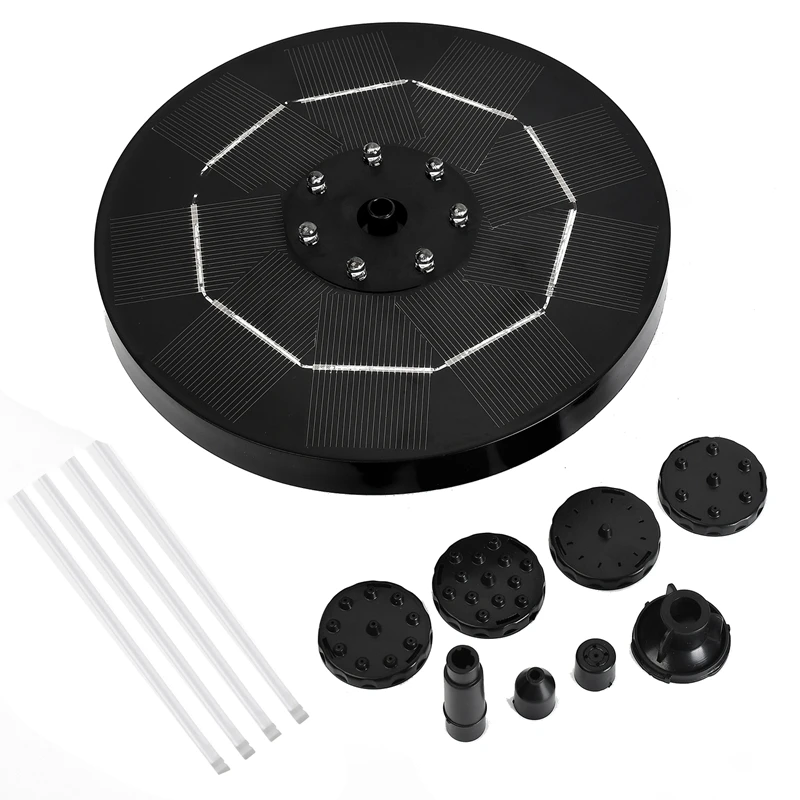 

3.5W LED Solar Fountain Pump With LED And Power Storage Function Round Solar Jet Pump For Water Basin Garden