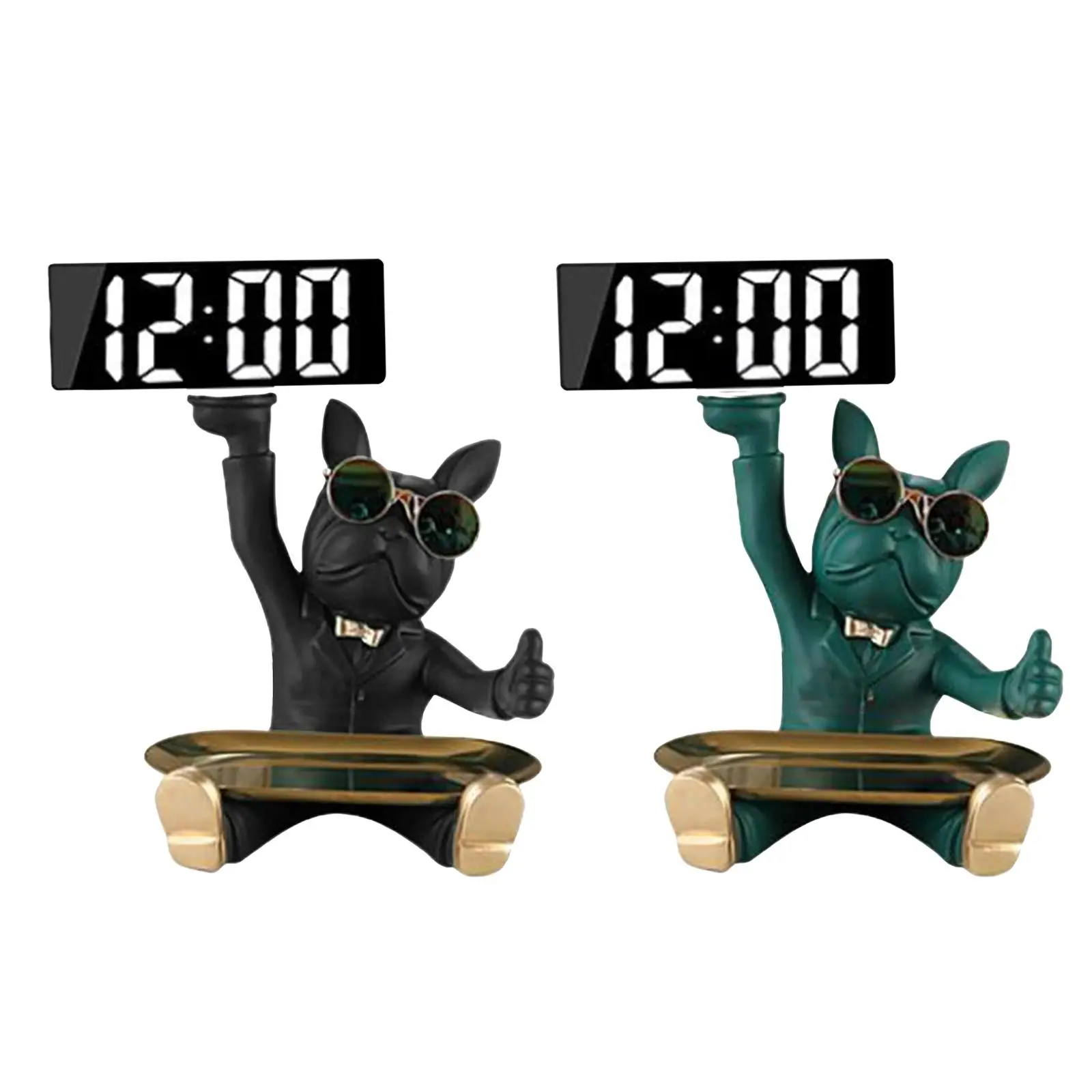 

Bulldog Statue Storage Tray Artistic Style Creative Jewelry Display Key Holder Animal Sculpture for Living Room Balcony Porch