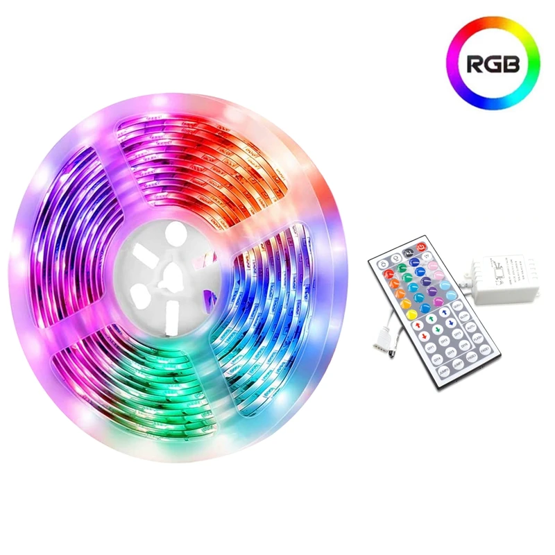 

Retail 5M RGB Light Strip 2835 300LED Waterproof Flexible LED Light Strip With 44 Keys Controller For Valentine's Day Bedroom