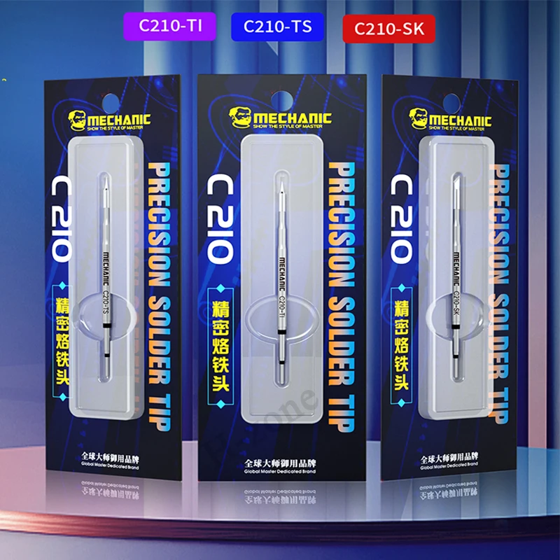 Бессвинцовый наконечник MECHANIC C210, наконечники JBC C210 T210 T26 T26D S21, быстрый нагрев, C210-I/IS/K головка для сварки SMD
