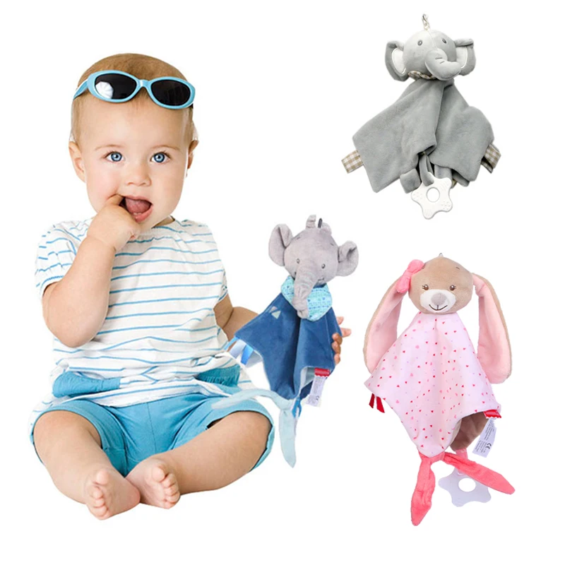 

Baby Soothe Appease Towel Comforting Plush Rabbit Elephant Animal Toy Infant Soft Soothing Towel Baby Sleep Blanket Plush Toys