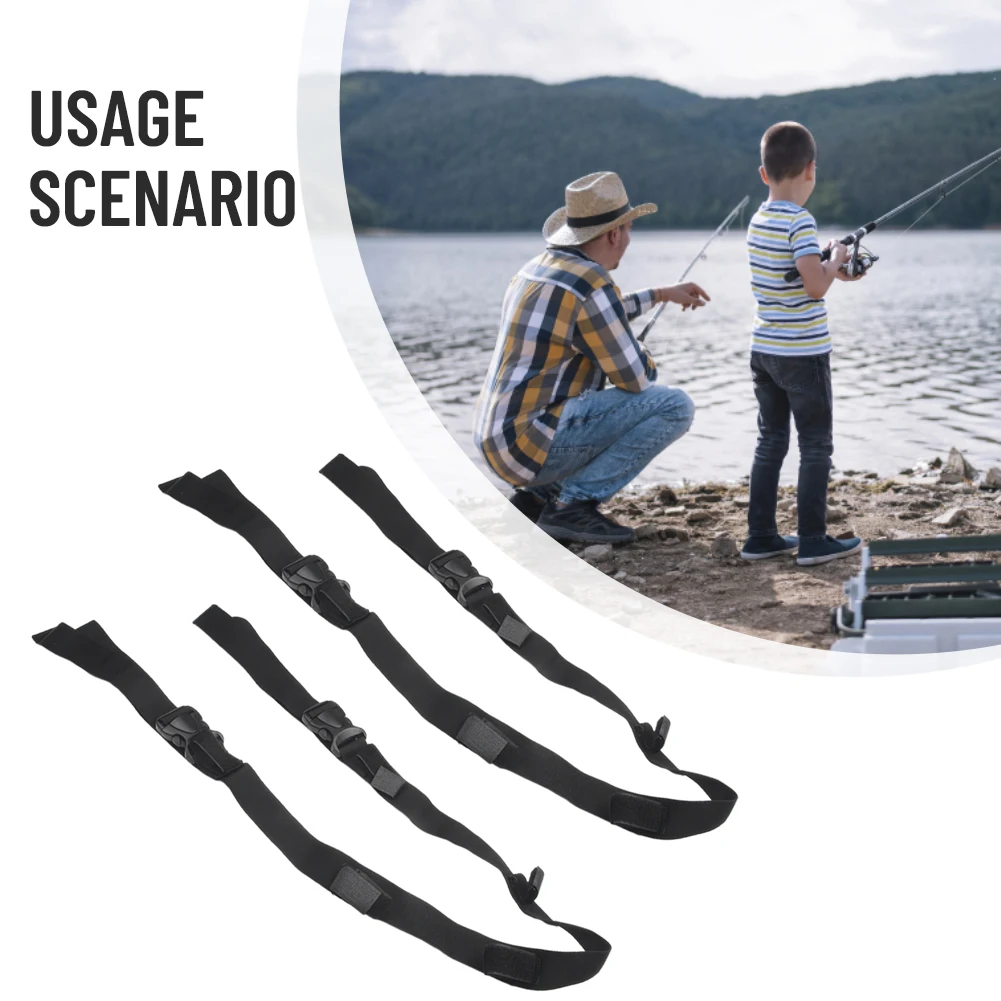 

Rod Strap Pole Mount Straps Webbing Adjustable Black Durable Fishing Plastic Adjustment Buckle Portable Quick Paste