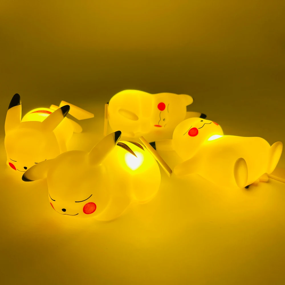

Pokemon Pikachu Action Figure Lighting Figure Soft Touch 5cm Height Resin Small Night Lamp Collection Toy Kids Gift Christmas