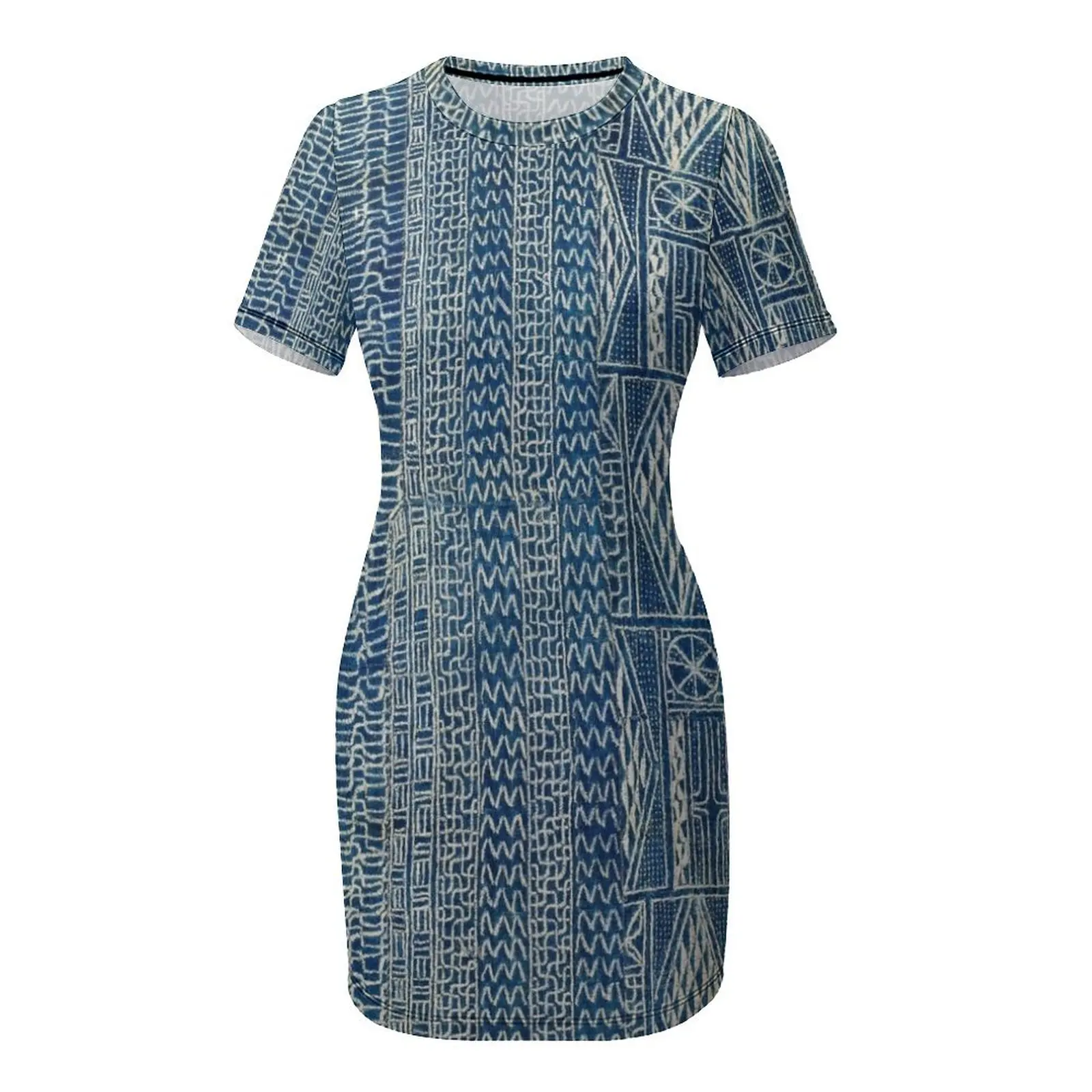 Ndop Cameroon West африканское текстильное платье с короткими рукавами и принтом женская