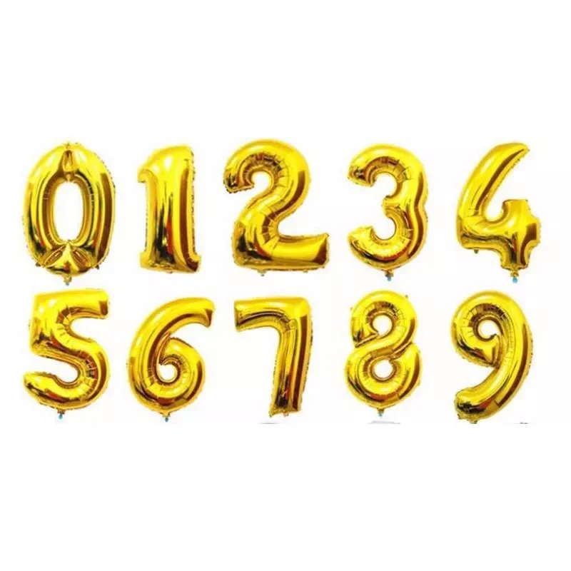 

16 32inch Number Balloon Blue Black Red Gold Silve Number Foil Balloons Baby Shower Happy Birthday Party Wedding Balloons Globos