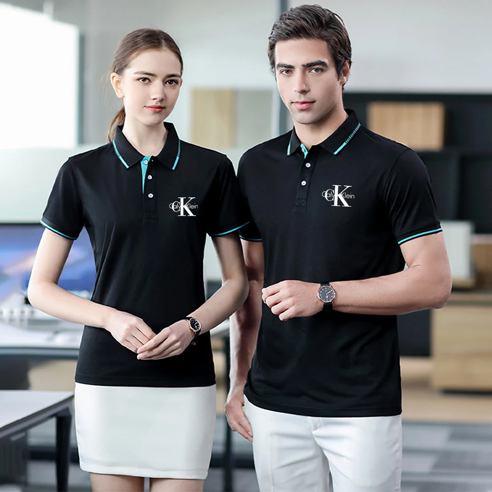

Couple Polo Shirts for Women Men High Quality Fashion Print Short Sleeve Casual Turn-down Collar Streetwear Summer Tops