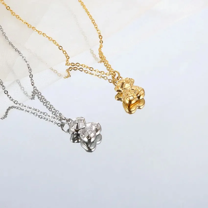 

Hot Style Cute Metal Bear Pendant Necklace Necklace for Girls Women Korean Fashion Bear Lucky Cartoon Neck Chain Necklaces Coll
