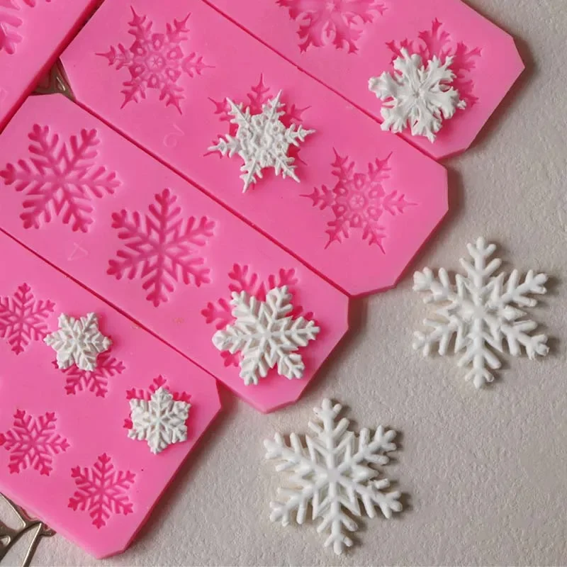 

Party Cake Around Decoration Snowflake Chocolate Fondant DIY Mold Baking Cooking Decorating Tools Silicone Christmas Winter Gift