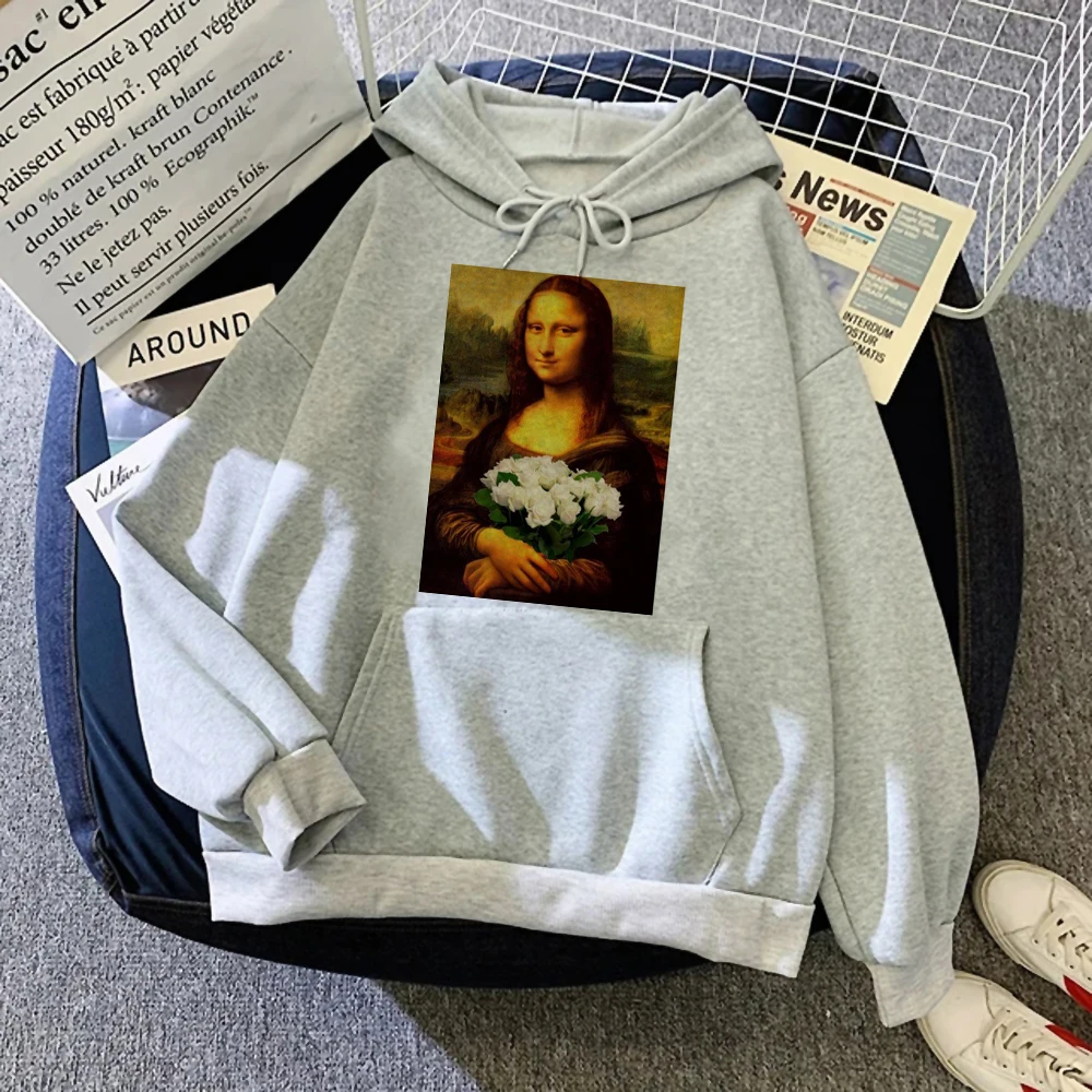 Толстовки женские в стиле Харадзюку уличная одежда свитшоты Мона Лиза