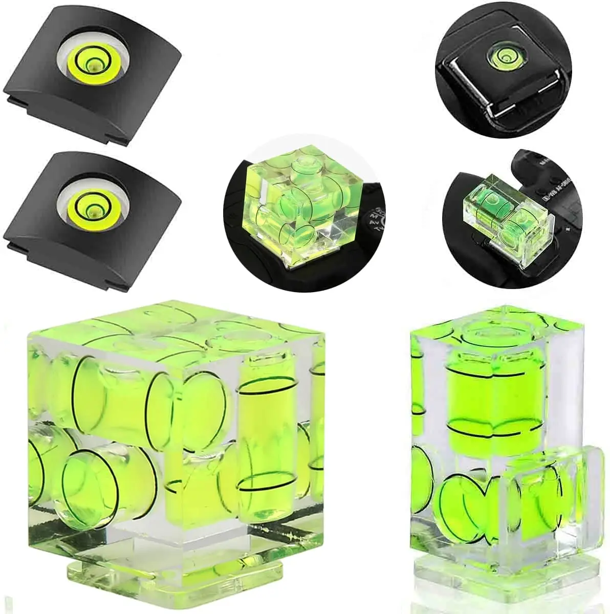 

4pcs Camera Level Hot Shoe Level, Hot Shoe Bubble Level Camera Hot Shoe Cover 3 Axis 2 Axis 1Axis Bubble Spirit Level Compatible