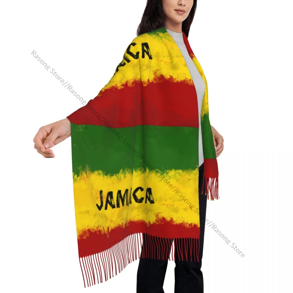 Большой шарф с кисточками 196*68 см из пашмины зимние женские кашемировые шарфы