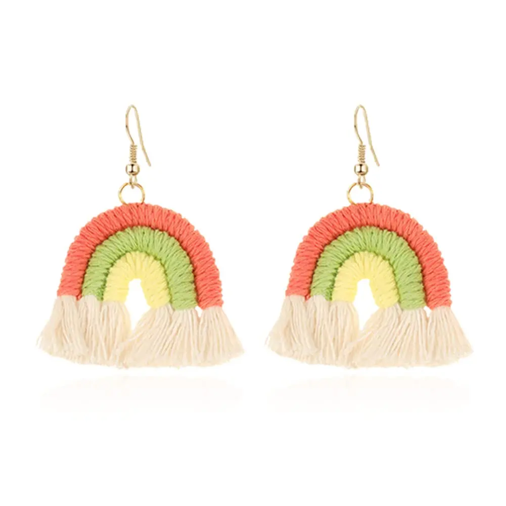 

Rainbow Layered Tassel Earrings 3 Tier Fringe Statement Dangle Drop Earrings for Women Girls Jewelry Fashion and Valentine Gift