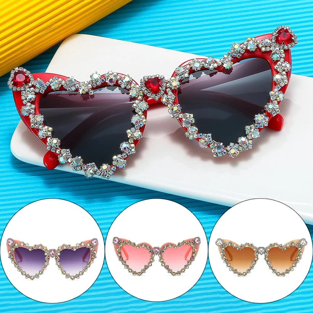 metal frame heart shaped sunglasses