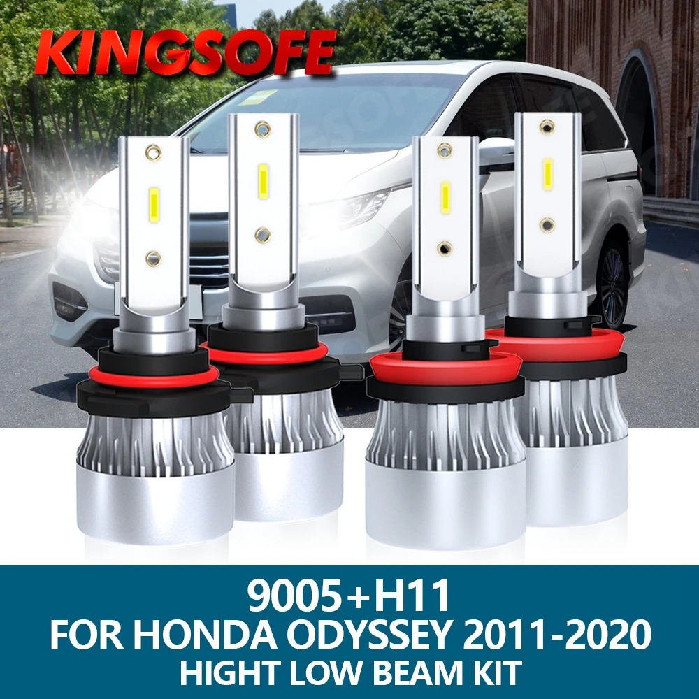 

4Pcs LED Headlight 9005 HB3 H11 Car Light 16000LM 80W 6000K CSP Chips Hight Low Beam Bulbs Kit For Honda Odyssey 2011-2020