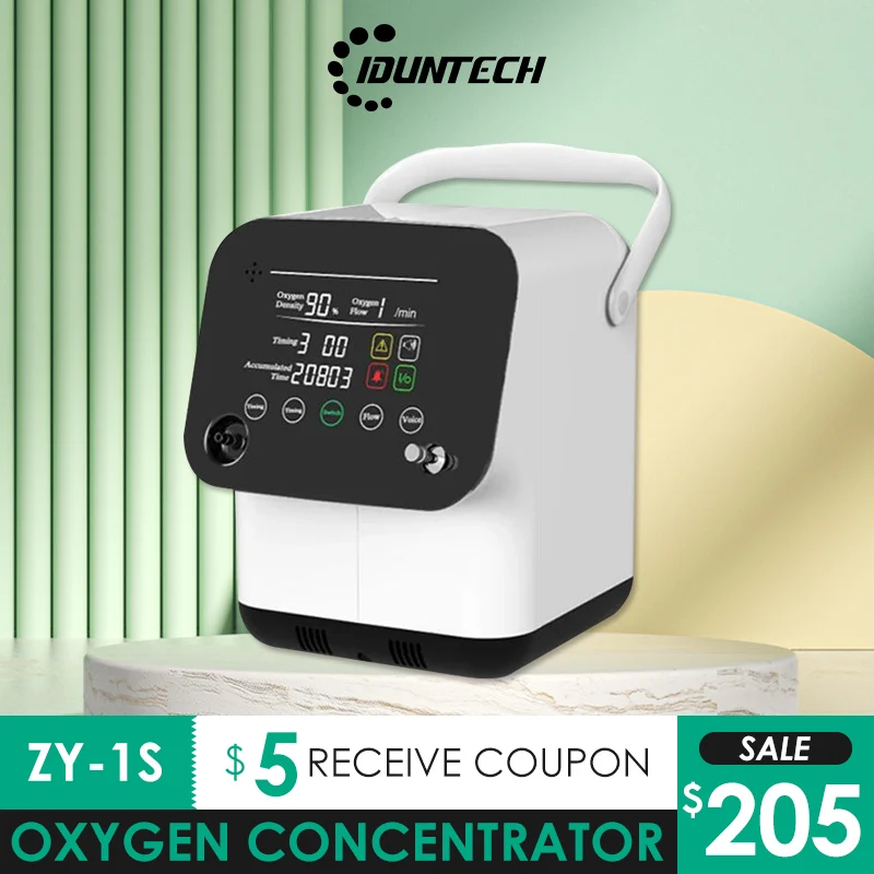 

ZY-1S 1-7L/min Oxygen Concentrator Machine Generator Portable Oxygen Making Machine Without Battery Air Purifier AC 220V/110V