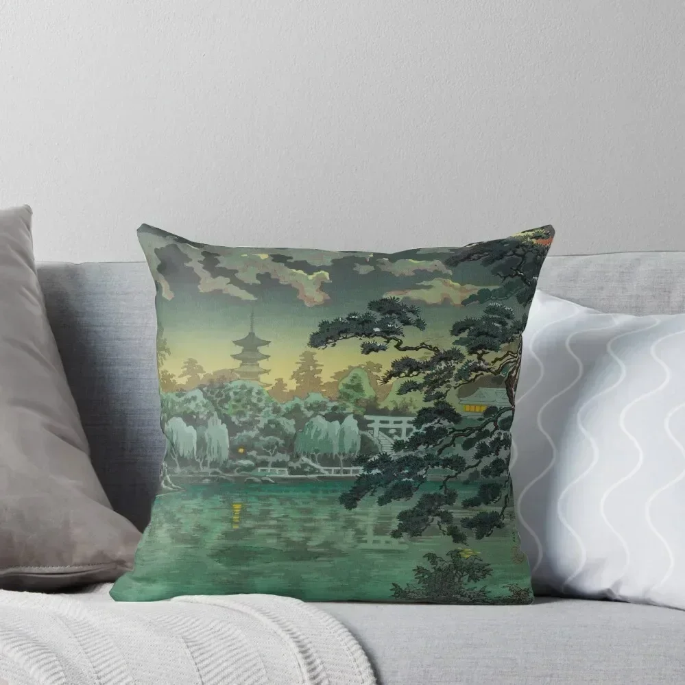 Tsuchiya Koitsu Ueno Shinobazu Pond Art Throw Pillow Covers For Sofas Decorative Cushions autumn decoration pillow