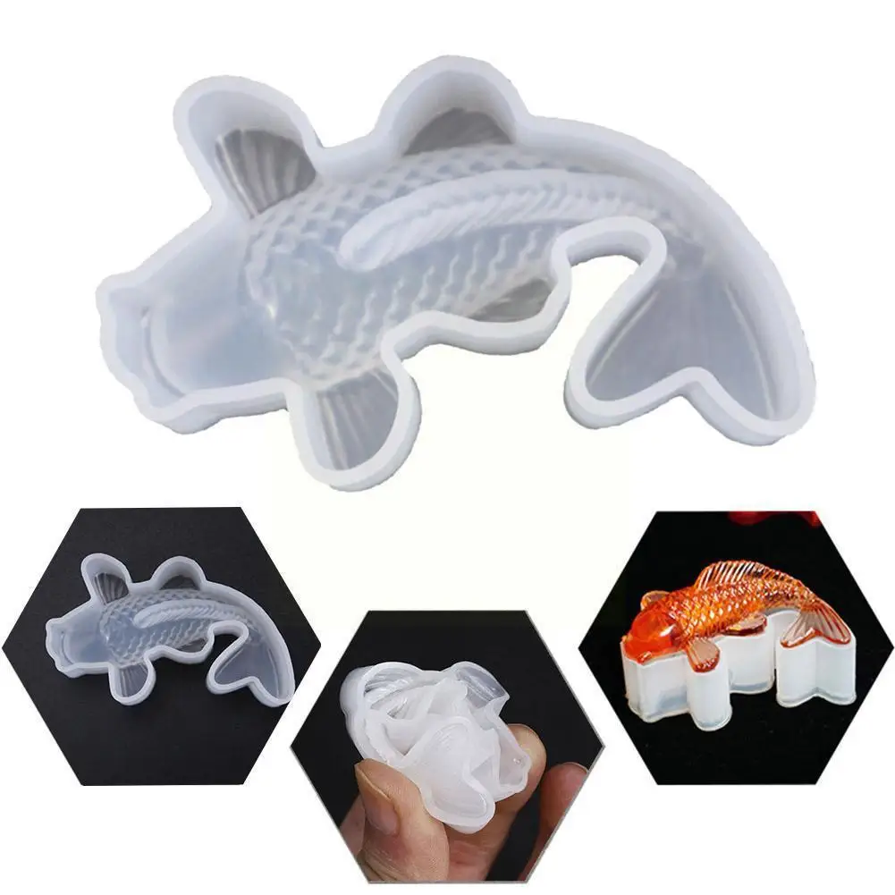 

Koi Fish Silicone Mold 3D Goldfish Epoxy Resin Pendant Plaster Molds Decor Clay DIY Making Cake Fondant Jewelry Craf M9E9