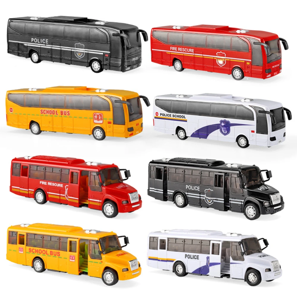 

School Bus Toy Model Simulation Bus School Bus Fire Fighting Engine with Cool Lighting Toys Gifts for Children