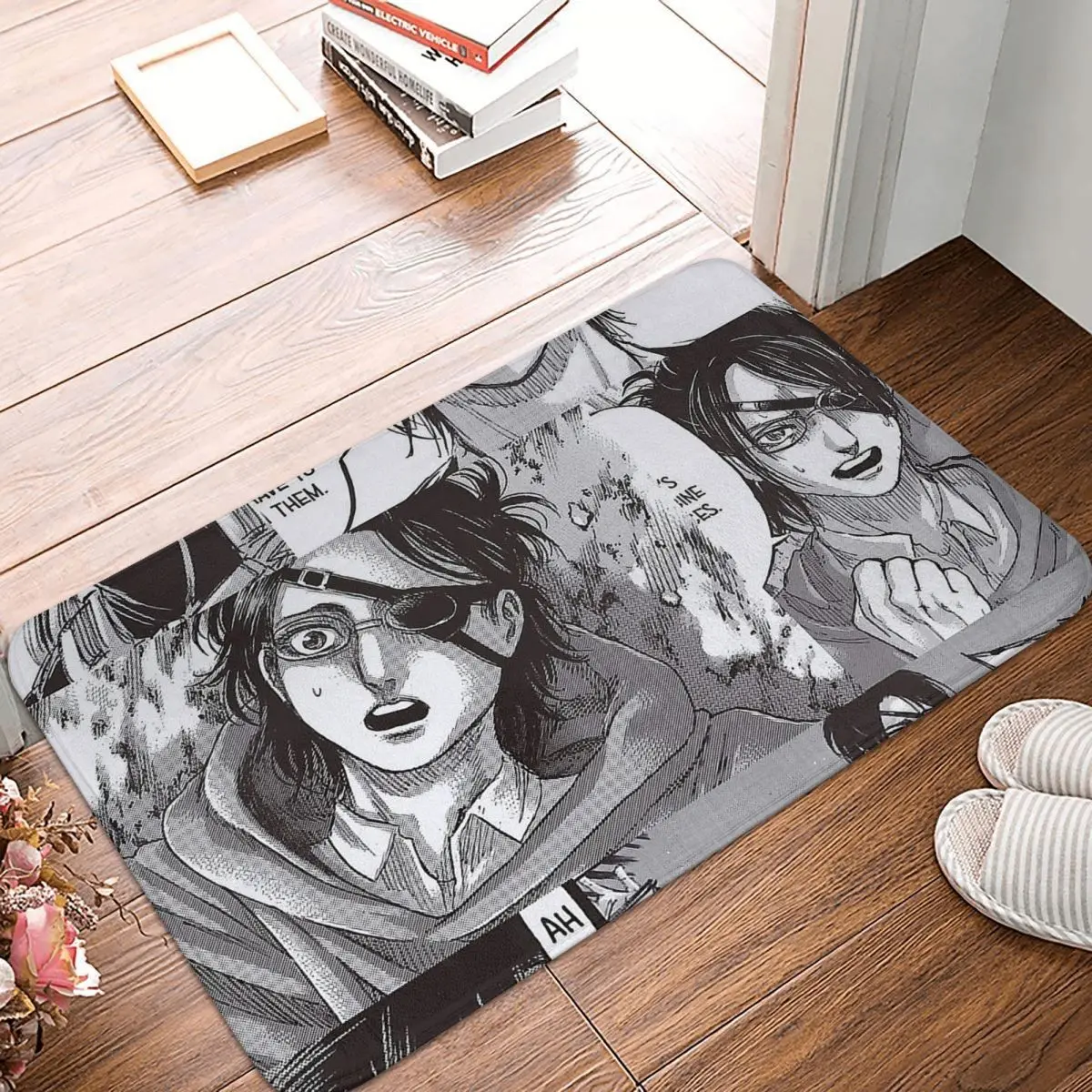 

Attack On Titan Eren Jager Mikasa Ackerman Armin Arlert Non-slip Doormat Hange Zoe Bath Bedroom Mat Prayer Carpet Indoor Decor