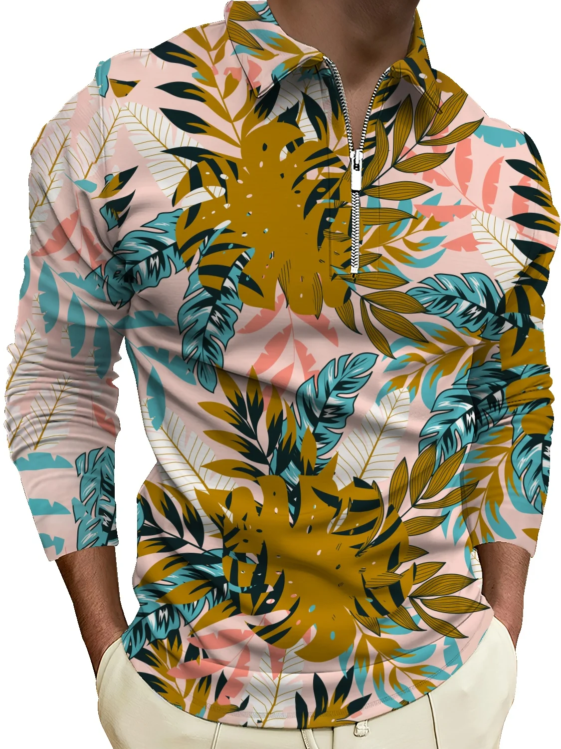 

Рубашка-поло мужская с отложным воротником, модная повседневная рубашка в полоску контрастных цветов, с коротким рукавом, в гавайском стиле...