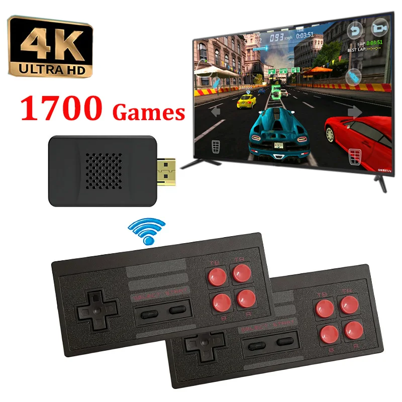 

2023 Ретро игровая консоль 8 бит видео игровая консоль с 1700 играми Мини ТВ игровая консоль беспроводной контроллер HD игровая консоль для