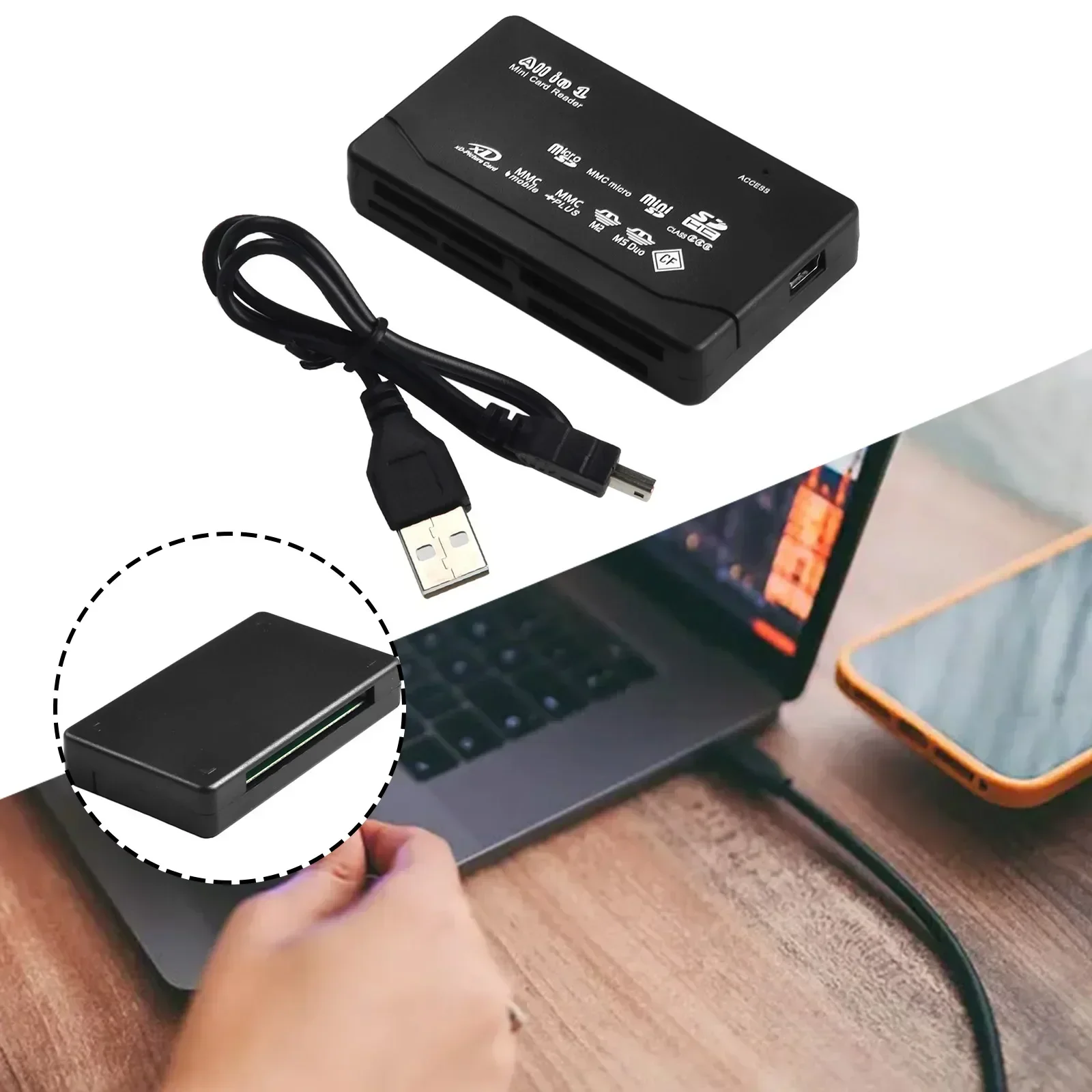USB 2.0 Кард-адаптер Устройство чтения карт памяти TF CF XD MS MMC Адаптер OTG для ноутбука