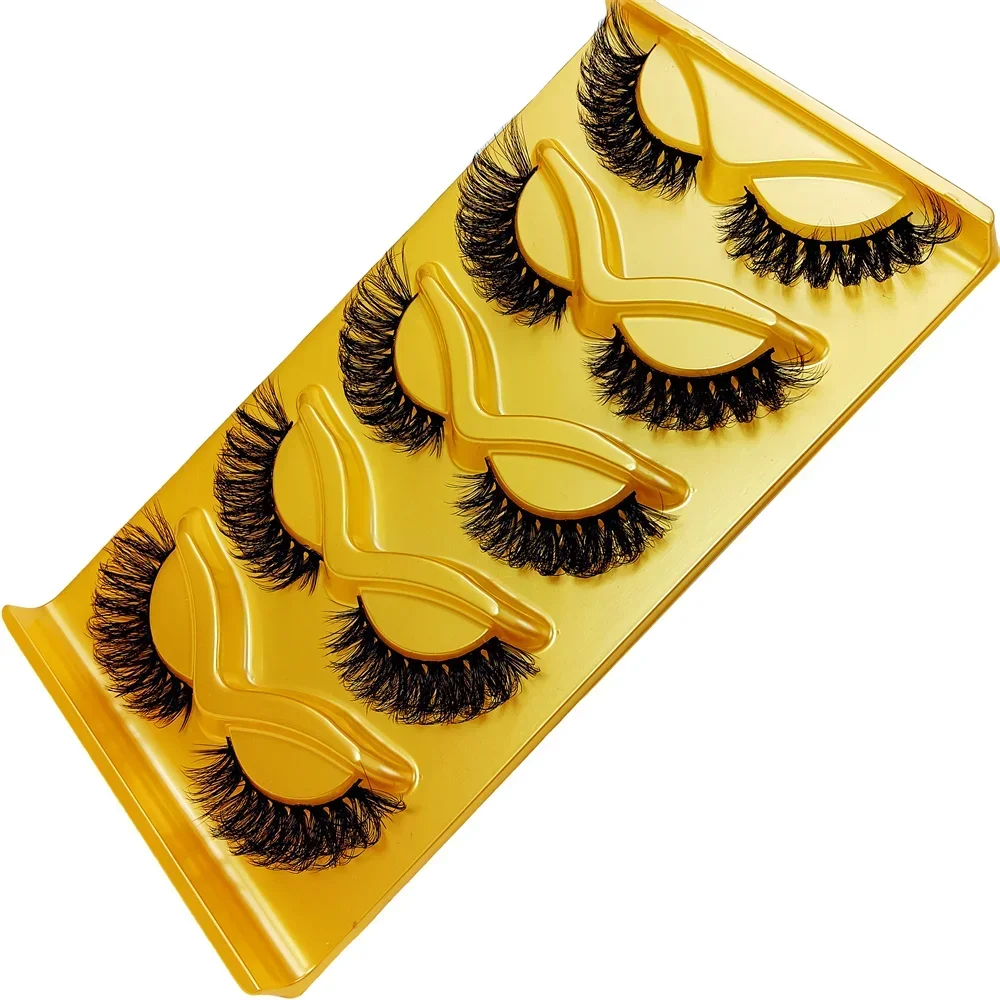 5 пар накладных ресниц кошачий глаз тонкие концы удлиненные толстые