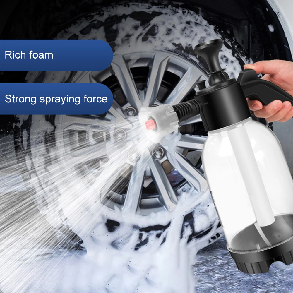 

2L Handheld Foam Sprayer Car Wash Foam Watering Can Air Pressure Sprayer Plastic Disinfection Water Bottle Car Cleaning Tools