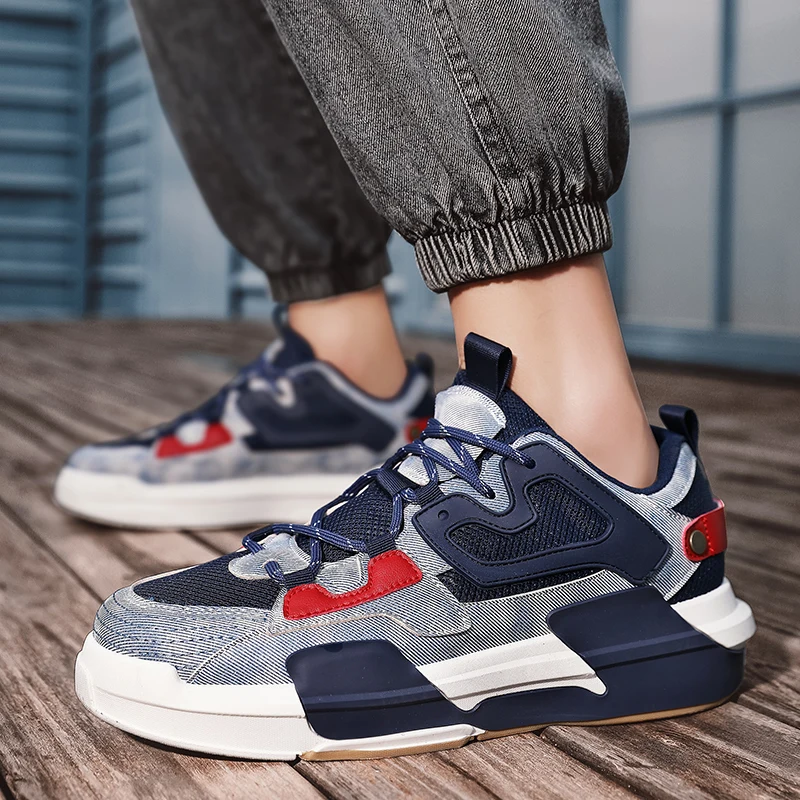 

WSNG Summer New Men's Mesh Sneakers Trendy Youth Thick-soled Student Shoes Breathable All-match Fashion Stitching Casual Shoes44