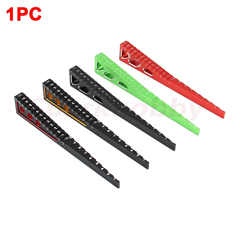 

Ruler Metal Measuring Tools 2 in 1 Vehicle Height Gauge + Bottom Stop Ruler for 1/10 1/8 1/16 1/14 rc touring car & drift car