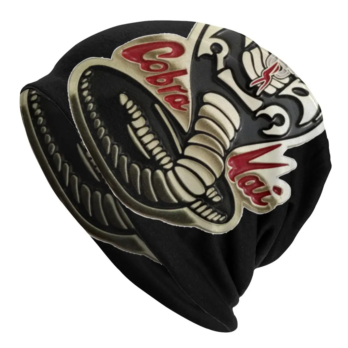 Cobra Kai Never Dies Golden Snake Logo Beanies Cobra Kai Karate Kid Miyagi-Do Movie Caps Windproof Hats for Teenager Turban