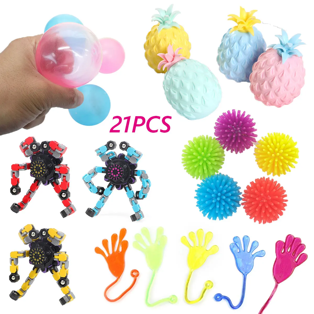 

Набор сенсорных игрушек, 21 шт., портативные игрушки-антистресс, снятие стресса и тревожность