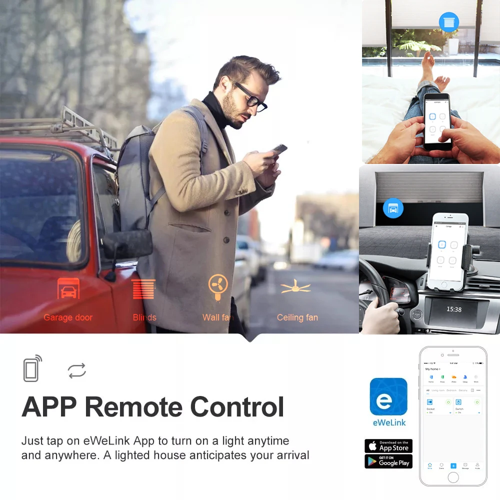 EWeLink 4 канала Смарт WiFi Bluetooth беспроводной сухой контакт релейный модуль