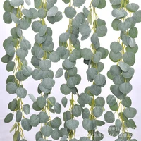 2m artificial green eucalyptus leaves garland fake vines rattan artificial plants ivy wreath for wedding home wall decoration