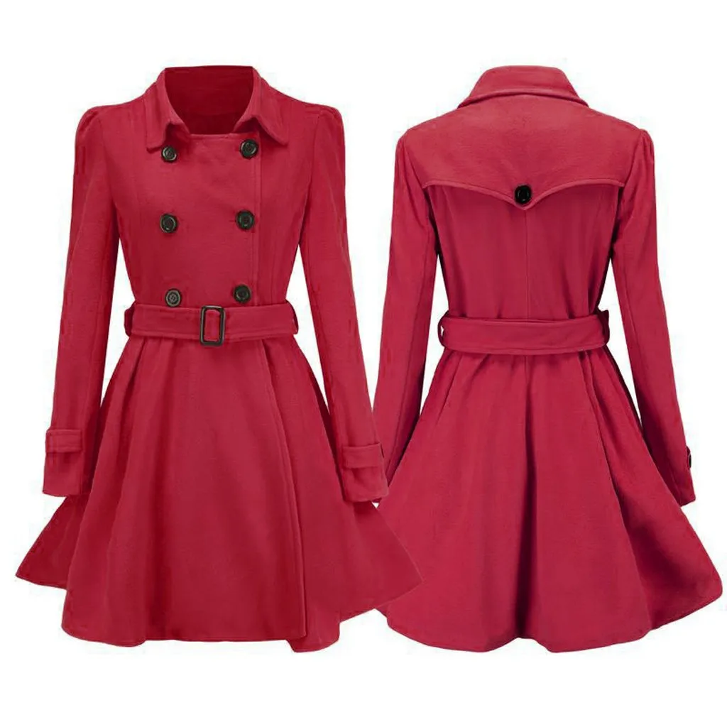 

Wool Button up Coat Wool Hike Winter Jackets Women Winter Warm Women Buttons Double Breasted Business Dress Cape Coat for Women