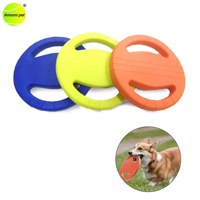

Dog Toy Fly Discs Soft Eva Resistant Bite Floating Toy Large Dog Outdoor Interactive Game Training Puller Ring Pet Dogs Chew Toy