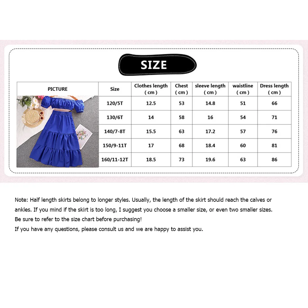 children casual Clothes Sets Kids Elastic waist Skirt Outfits kids  sexuality Outfits blue pink green clothes images - 6