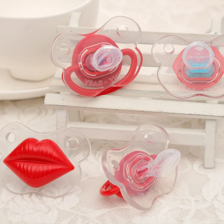 

New Baby Pacifier Red Kiss Lips Dummy Pacifiers Funny Silicone Baby Nipples Teether Soothers Pacifier Baby Dental Care