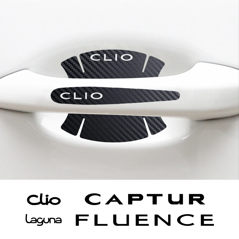 Наклейки на дверную ручку автомобиля наклейки против царапин для Renault Clio Captur Fluence