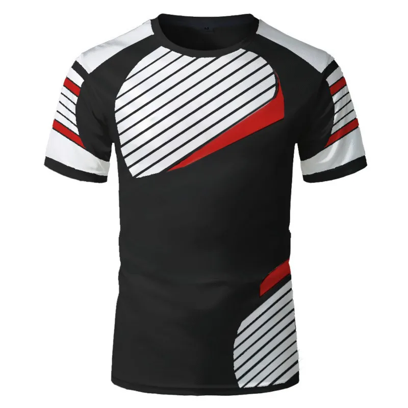 

Men's New Summer Leisure Fashion Sports Loose Size Quick Dried Harajuku Street Round Neck Clothing Short Sleeve T-shirt。