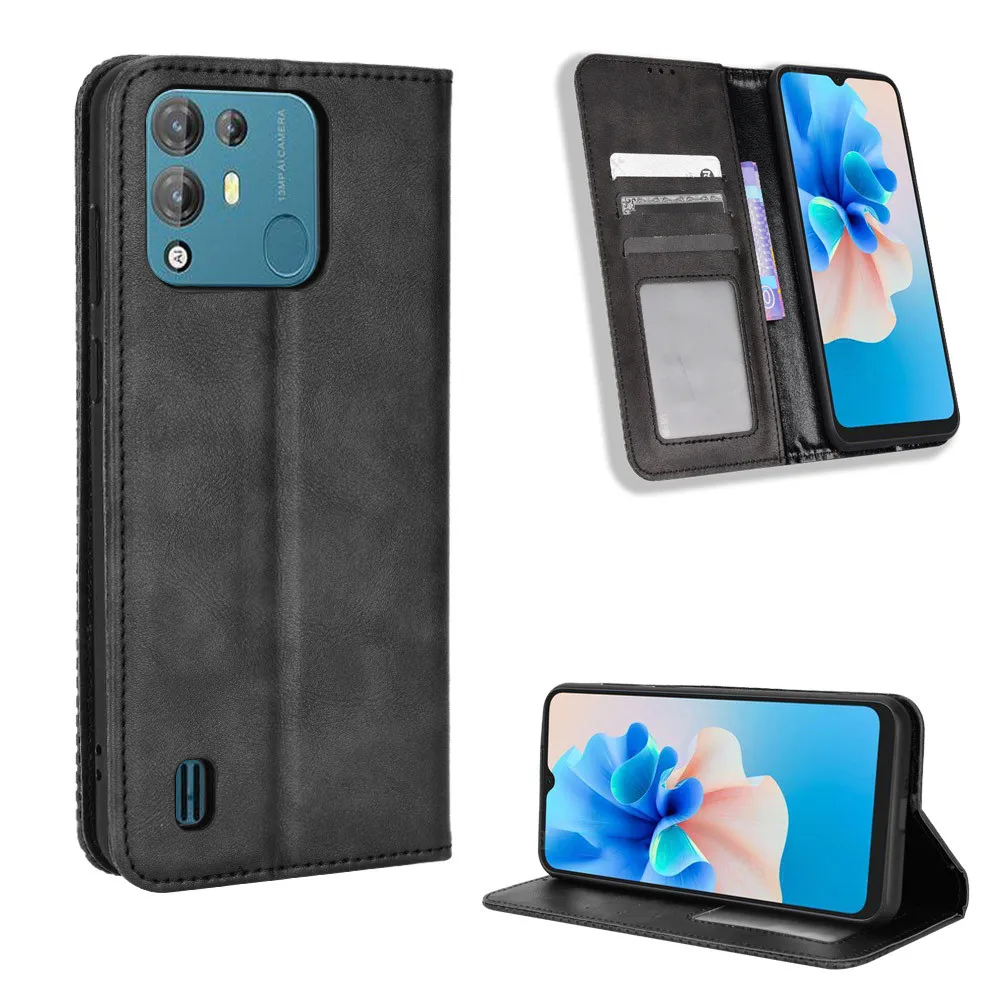 

For Blackview A55 Pro Flip Case Luxury Retro PU Leather Wallet Magnetic Auto Closed Full Cover For Blackview A55 Pro A 55 Bags