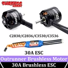 Бесщеточный мотор SURPASS HOBBY C2830 C2836 C3530 C3536 с внешним ротором, 14 полюсов, 30A ESC контроллер скорости 3S для РУ самолетов с неподвижным крылом