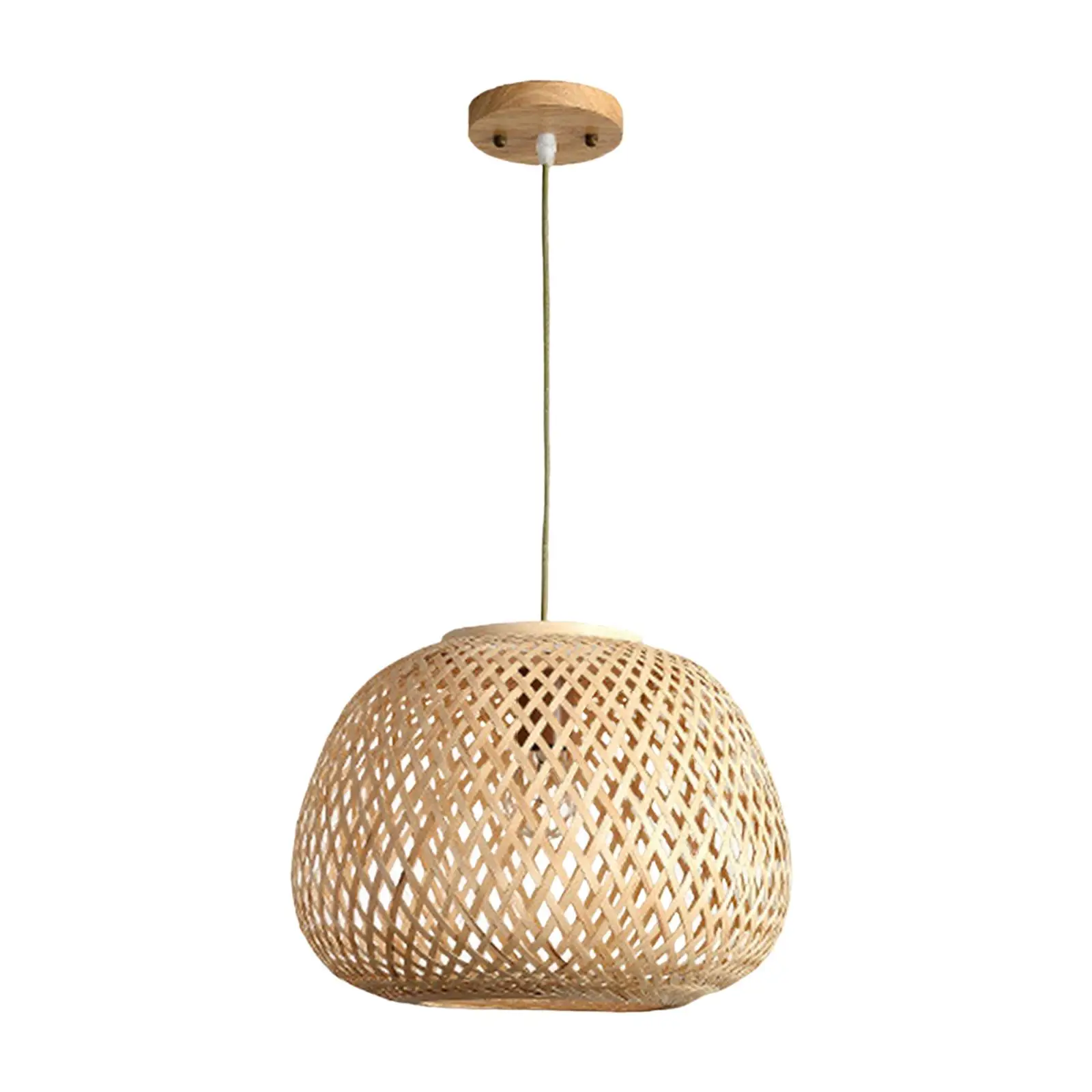 

Retro Style Hand Woven Pendant Light Ceiling Light Decorative Bamboo Lampshade for Kitchen Dining Room Hallway Decor