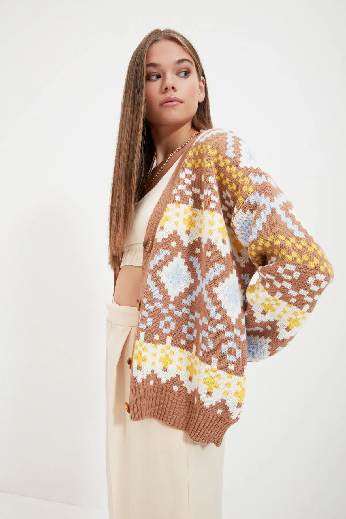 

Camel Jakarlı Knitwear Cardigan Christmas gift