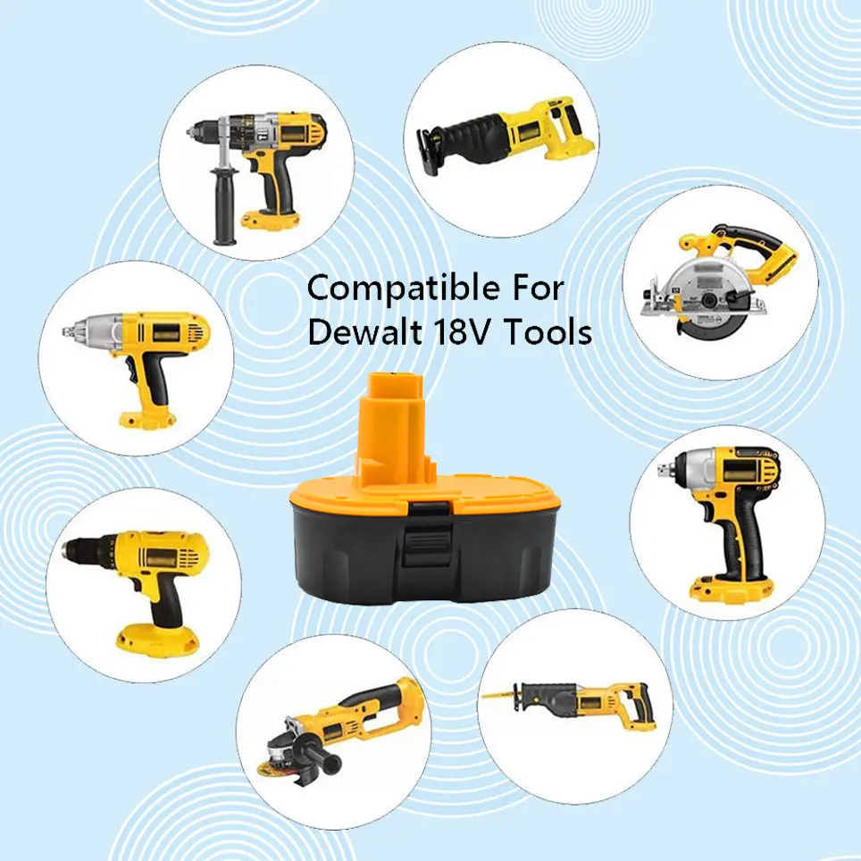 

2022 18V 12800mAh DC9096 NiMH Power Tool for DeWalt DC390B DC390K DC390KA DC390KBDC390N DC410 DC410KA DW999KQ DE9098