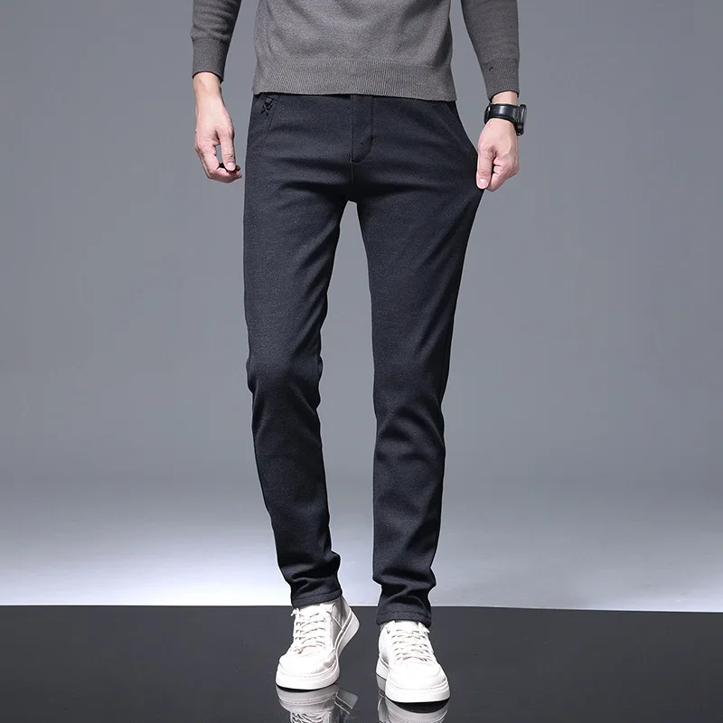 

Мужские повседневные брюки 2023 осень и зима стильные мужские свободные деловые однотонные облегающие брюки для мужчин среднего возраста