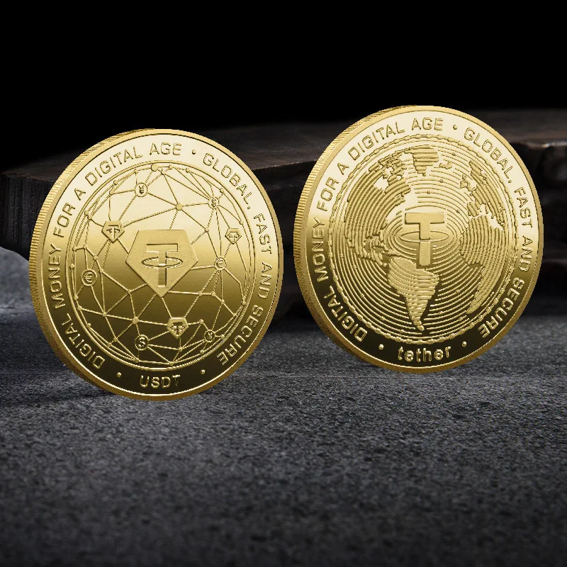 

USDT Cryptocurrency Physical Coin Tether USD Collectible Gold Plated Crypto Coin